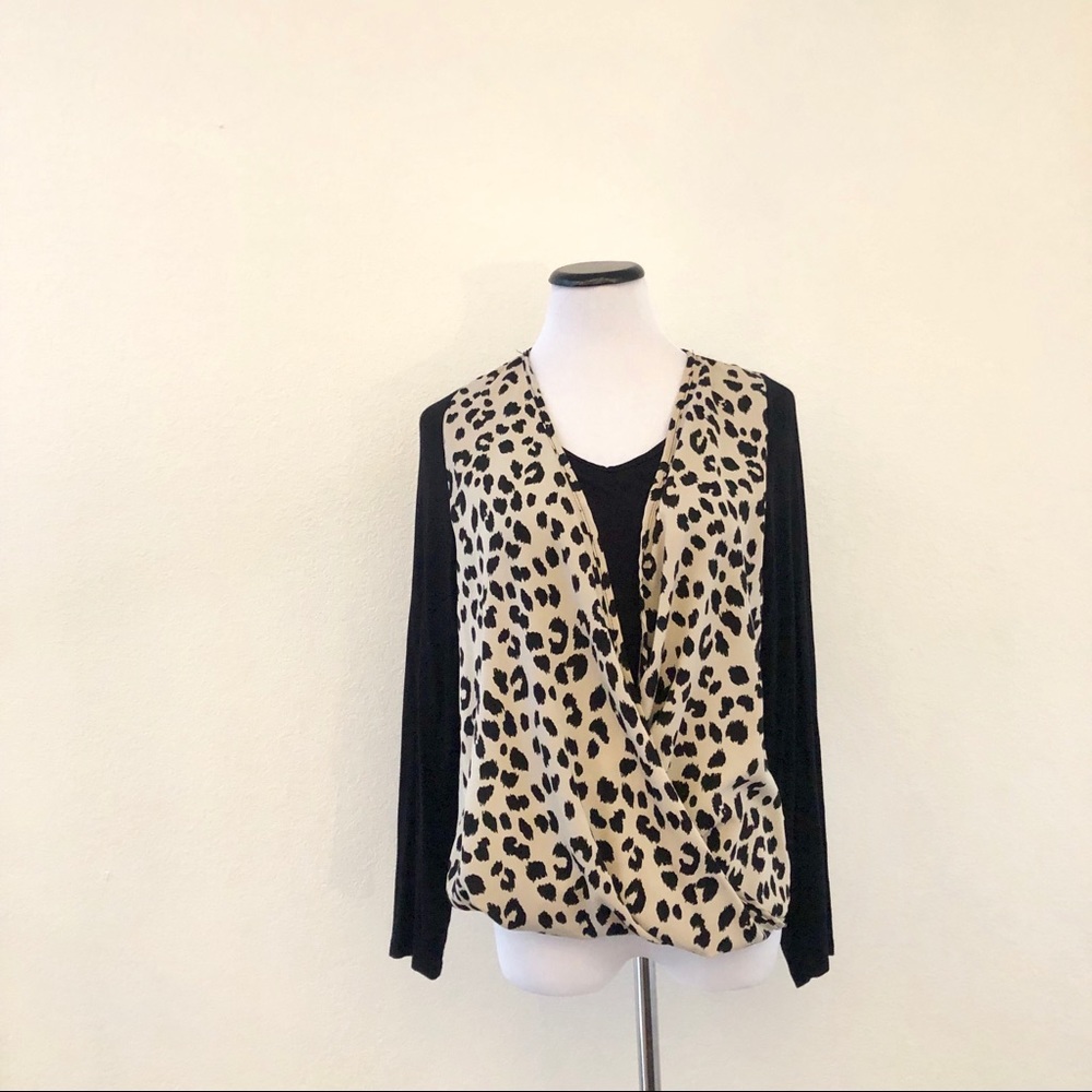 Leopard print long sleeve women’s blouse